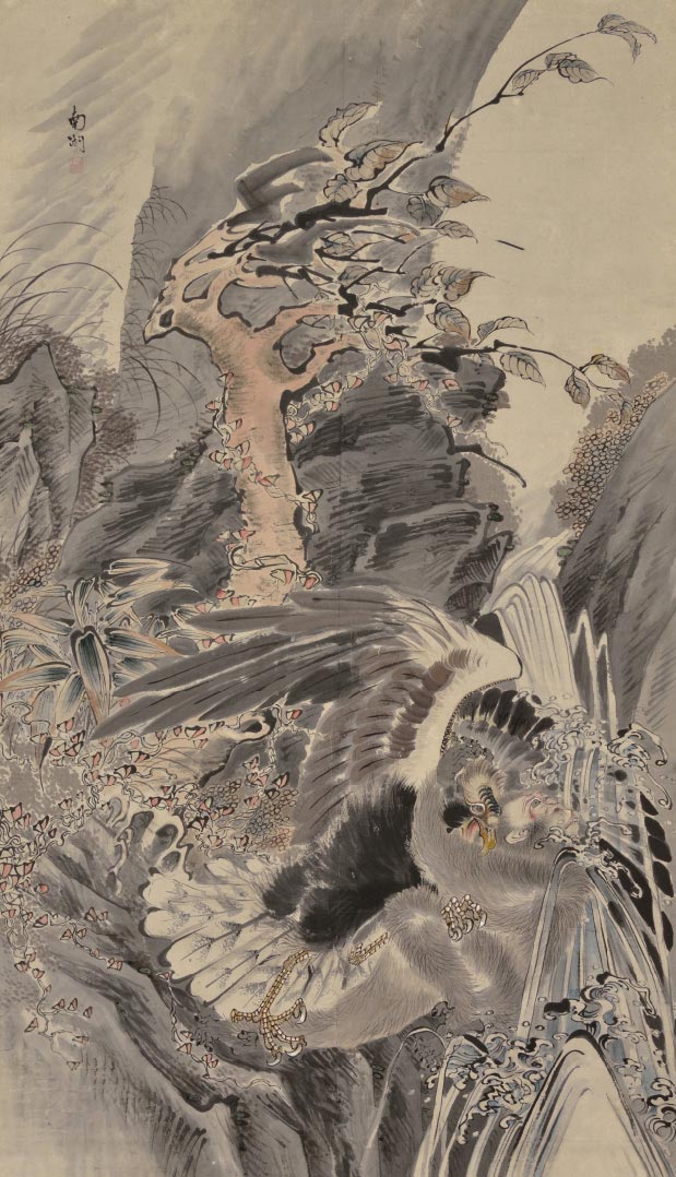 春木南湖 「鷲猿闘争の図」
