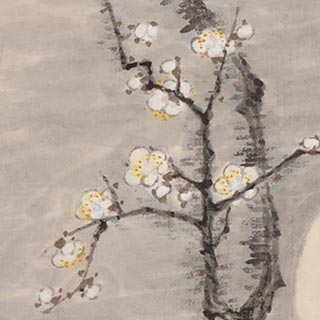 田能村竹田「梅花宿鳥図」 – 摘水軒記念文化振興財団・江戸絵画コレクション