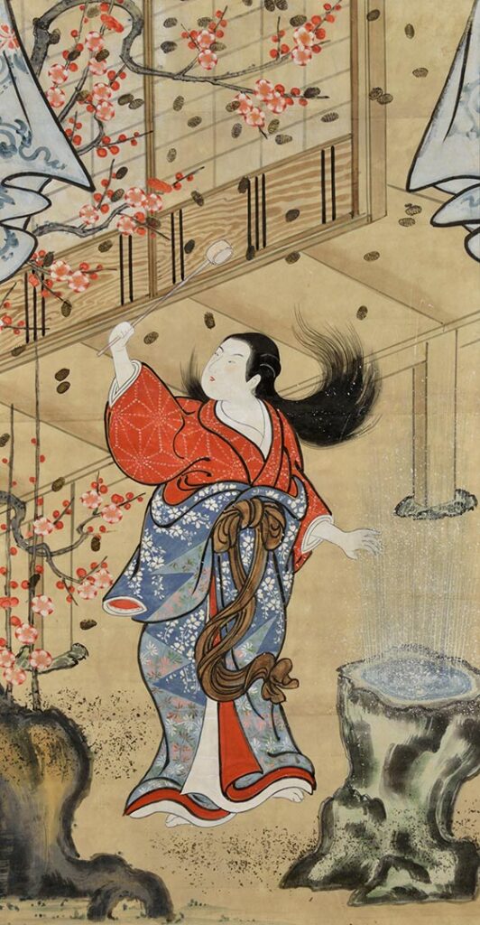作者不詳「梅ヶ枝図」 – 摘水軒記念文化振興財団・江戸絵画