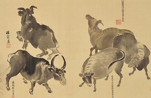 土佐光貞-他「牛図寄書き」