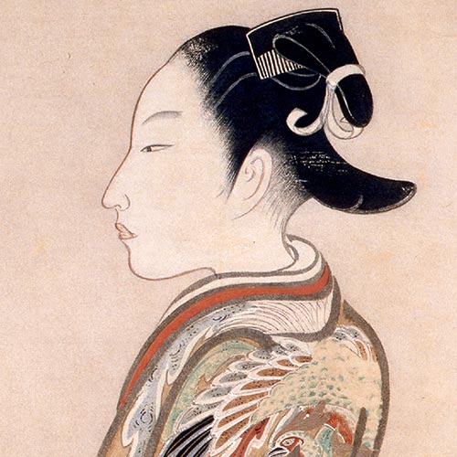 古山師政「銚子を持つ美人立姿図」