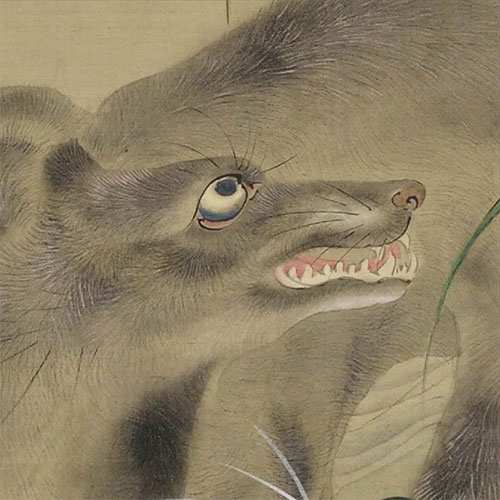 岡本秋暉「月下餓狼図」