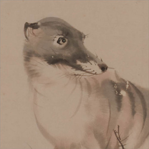 柴田義董「動物画貼交屏風」